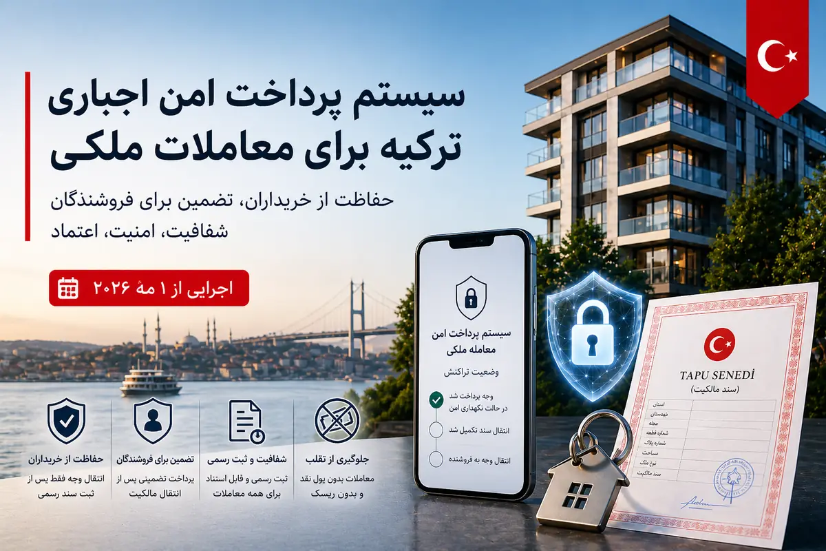 سیستم پرداخت امن اجباری ترکیه برای معاملات جایدادی